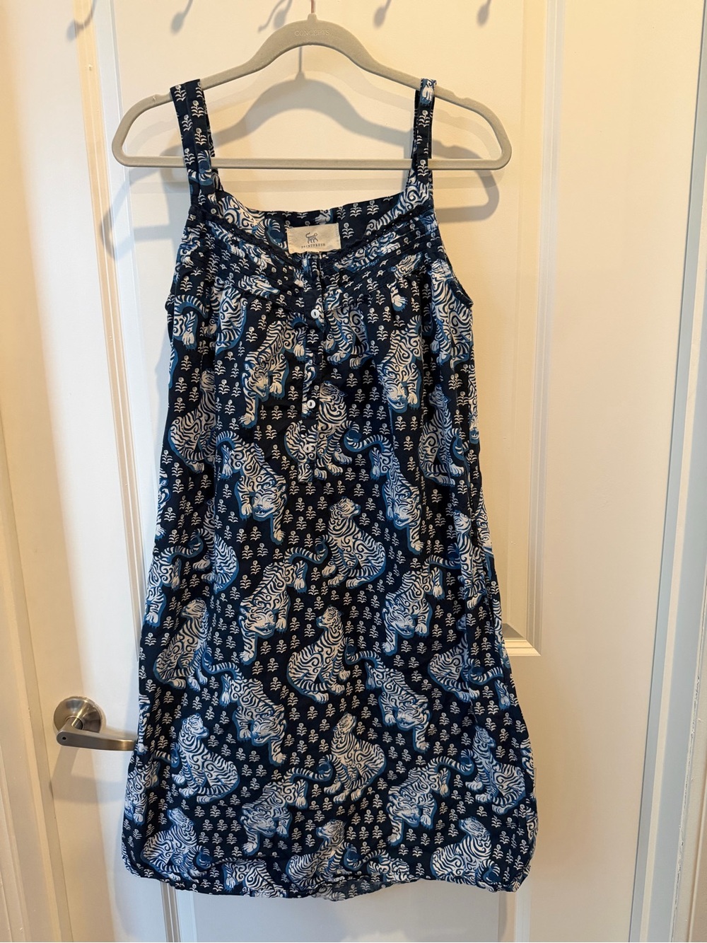 Printfresh Navy and White Printed Night Dress